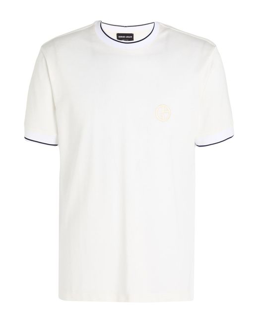 Giorgio Armani White Ivory T-Shirt Cotton, Silk, Viscose, Polyester for men