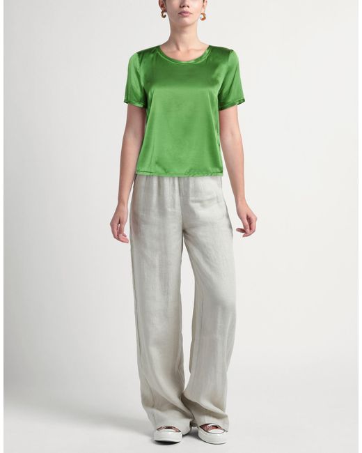 Camicettasnob Green Top Silk, Elastane