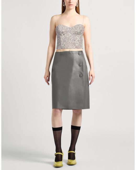 Rochas Gray Embellished Tulle Corset Top