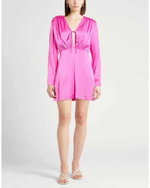 Semicouture Pink Fuchsia Mini Dress Acetate, Viscose