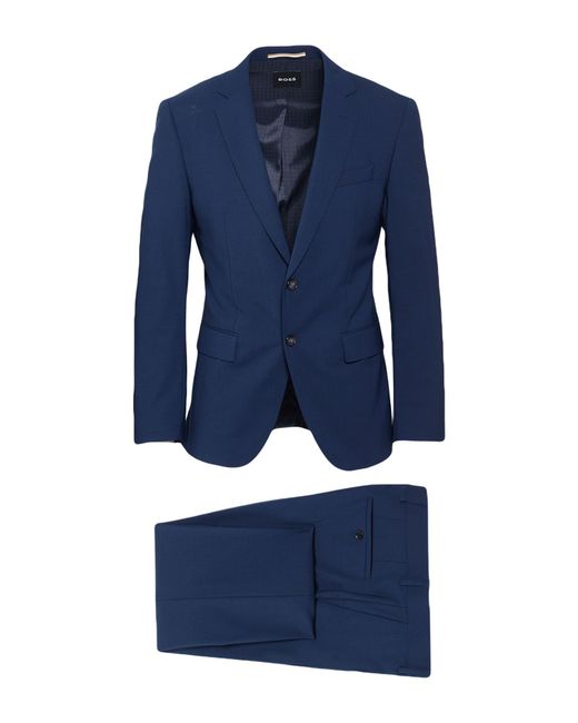 Boss Blue Suit Virgin Wool, Elastane for men