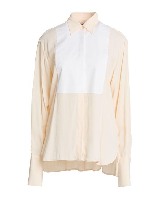 Semicouture White Cream Shirt Cotton, Elastane