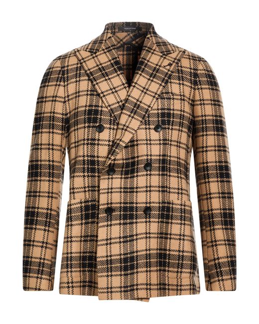 Tagliatore Brown Blazer Virgin Wool, Polyamide for men