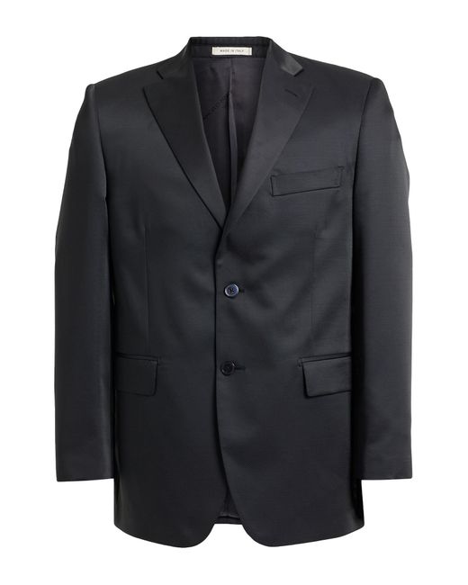 Angelo Nardelli Black Blazer Polyester, Wool for men