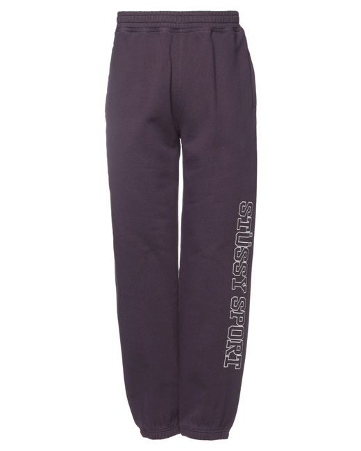 Stussy Fleece Pants in Dark Purple 