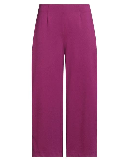Rose' A Pois Purple Pants Viscose, Nylon, Elastane