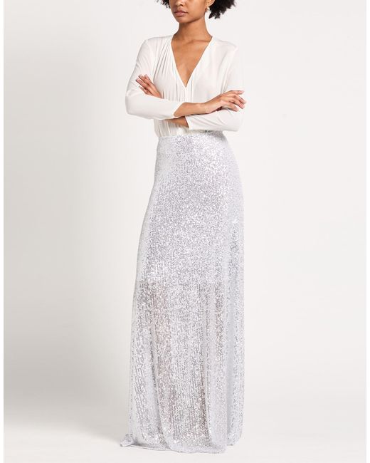 Alessandra Gallo White Light Maxi Skirt Polyester, Elastane