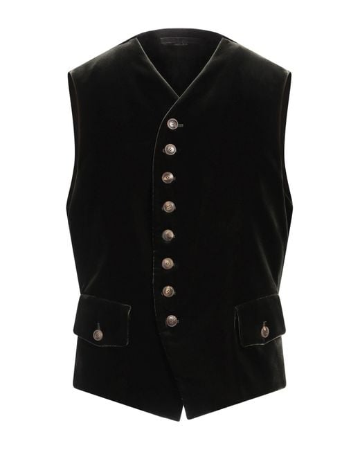 Giorgio Armani Black Tailored Vest Viscose, Cupro, Elastane for men