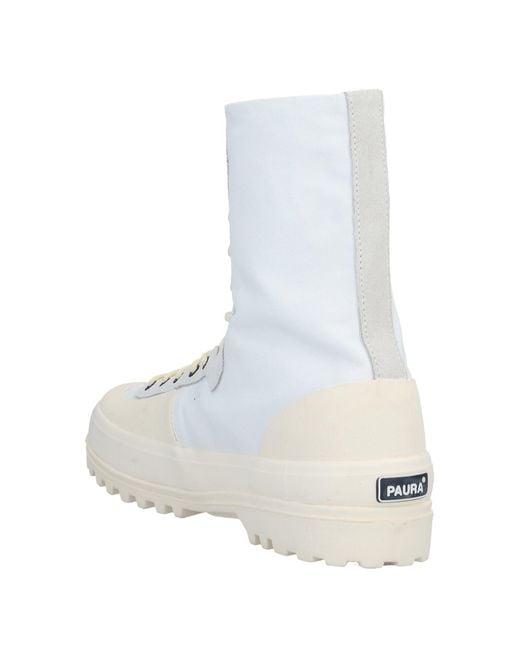 PAURA x SUPERGA White Ankle Boots for men