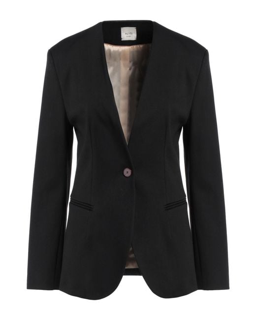 Alysi Black Blazer Cotton, Polyamide, Elastane