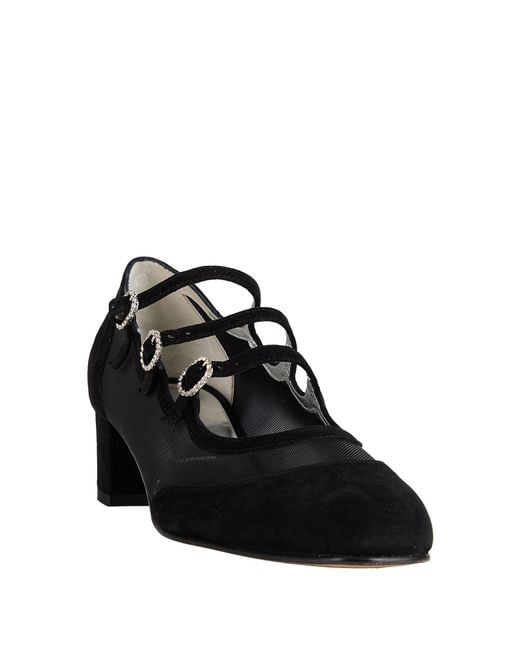 CAREL PARIS Black Pumps Leather, Textile Fibers
