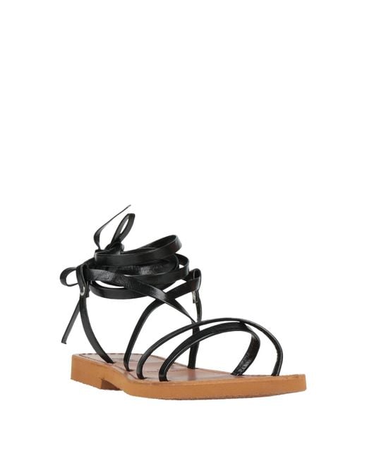 Ovyè Black Sandals Leather
