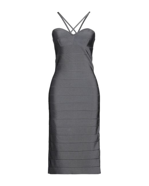 Vestido midi Hervé Léger de color Gray