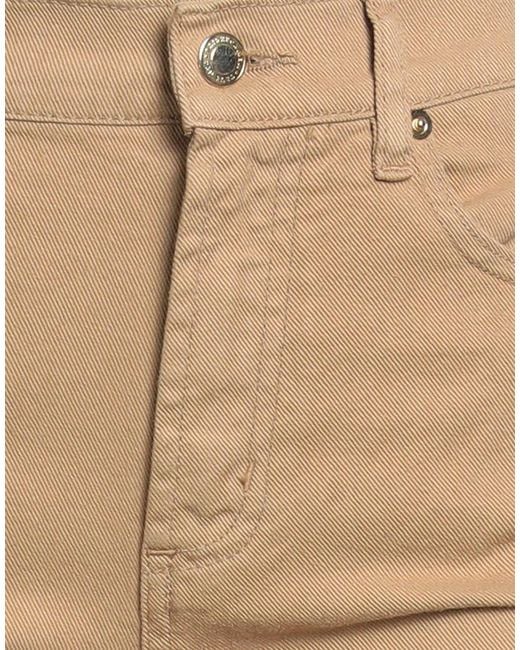 TRUE NYC Natural Camel Pants Cotton, Elastane, Leather