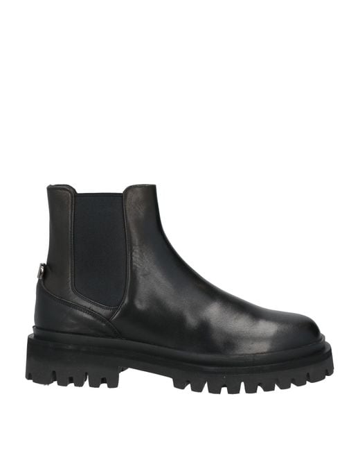Sergio Rossi Black Ankle Boots Leather for men