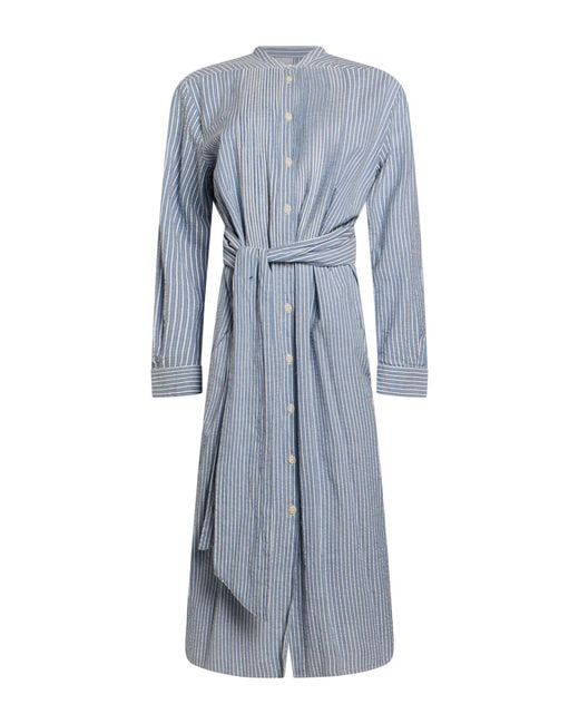 Aspesi Blue Light Midi Dress Cotton