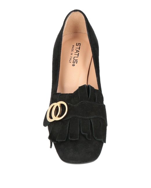 Status Black Loafers Leather