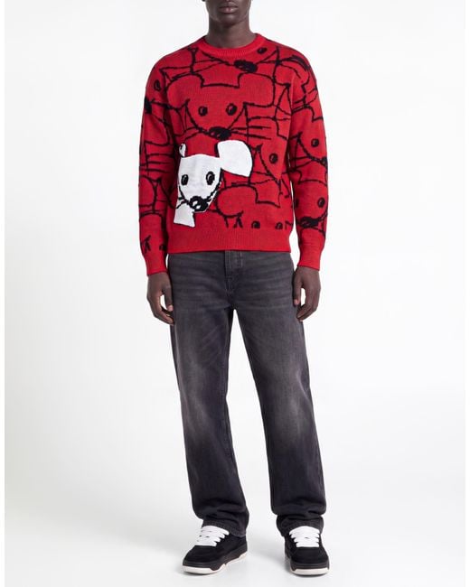 DSquared² Red Sweater Cotton, Viscose, Polyester, Polyimide for men