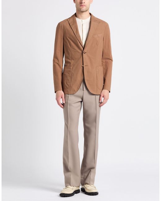Boglioli Brown Blazer Cotton, Elastane for men