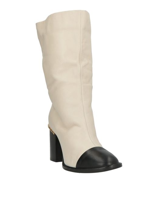 Grey Mer Natural Cream Ankle Boots Leather