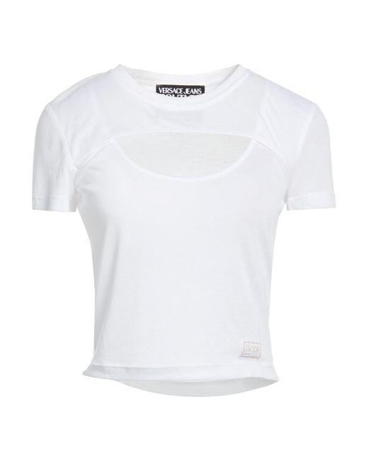 Versace Jeans Couture White T-Shirt Viscose, Polyester