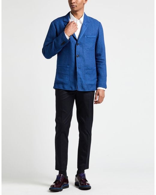 Boglioli Blue Blazer Linen for men