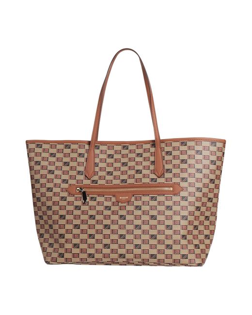 Moreau Paris Brown Monaco Tote -- Tan Handbag Textile Fibers