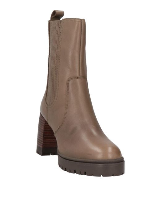 Emanuélle Vee Brown Khaki Ankle Boots Leather