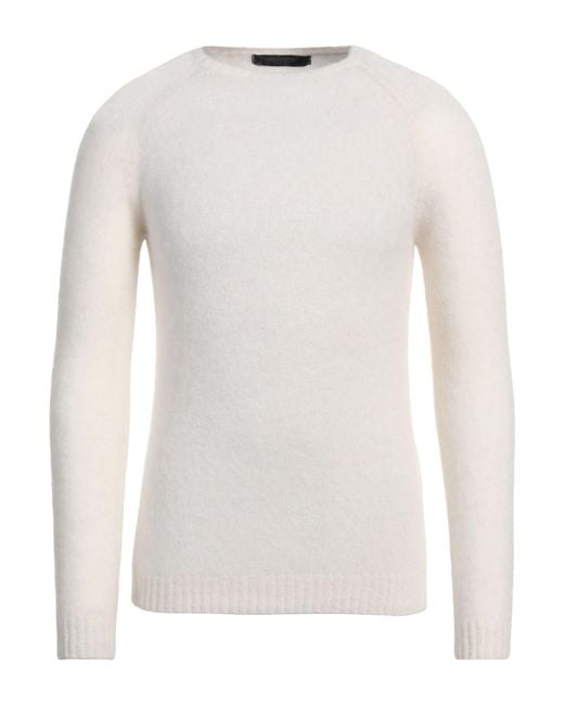 Messagerie White Ivory Sweater Alpaca Wool, Polyamide, Elastane for men