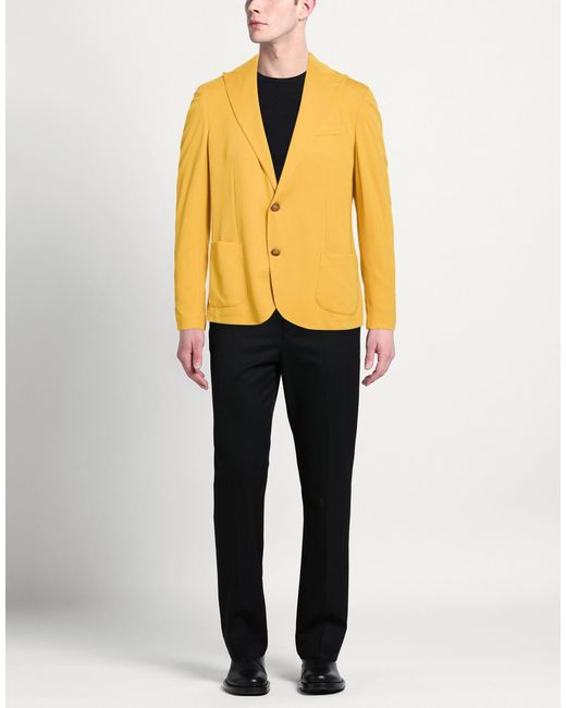 MULISH Yellow Blazers for men