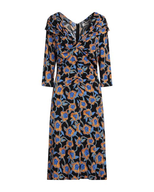 Diane von Furstenberg Black Midi Dress