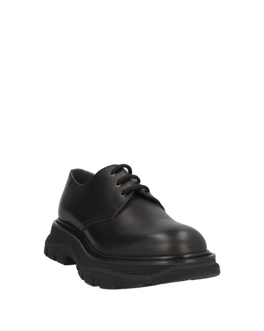McQueen Black Lace-Up Shoes Leather for men