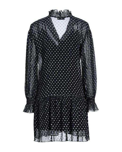 Sandro Blue Mini Dress Polyester, Viscose