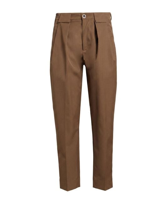 Gazzarrini Brown Khaki Pants Virgin Wool, Polyester for men
