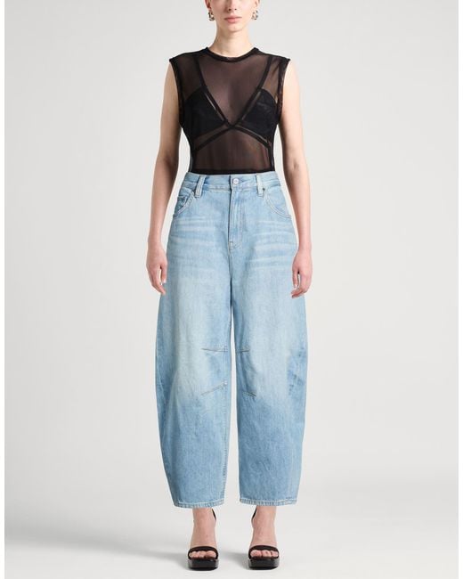 Helmut Lang Blue Jeans Polyester, Cotton
