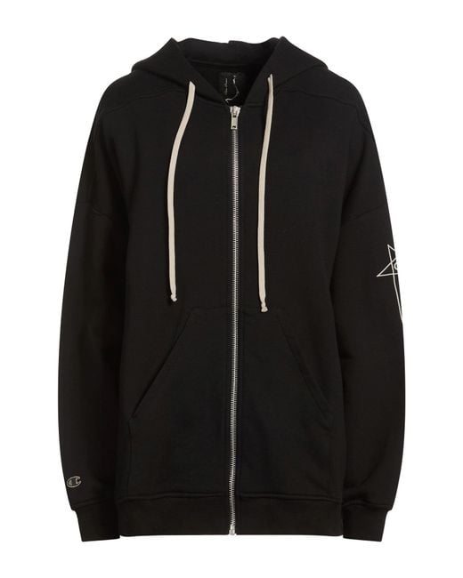 Rick Owens X Champion Black Sweatshirt Cotton, Elastane