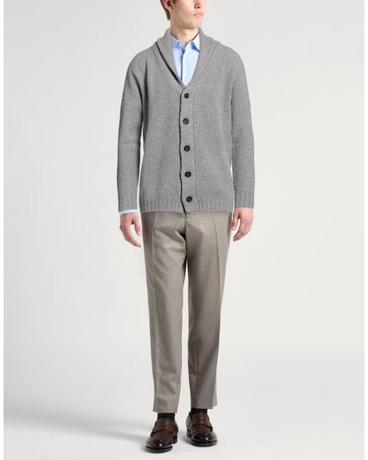 Drumohr Gray Cardigan Merino Wool for men