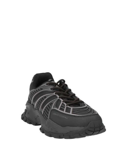 ARMANI EXCHANGE Black Sneakers Polyester, Polyurethane for men
