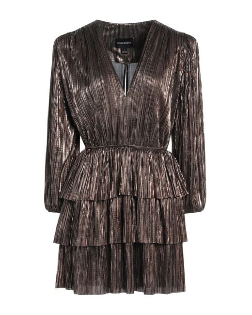 Sabina Musayev Yellow Bronze Mini Dress Polyester