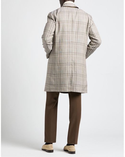 Lardini Gray Overcoat & Trench Coat Wool, Linen for men