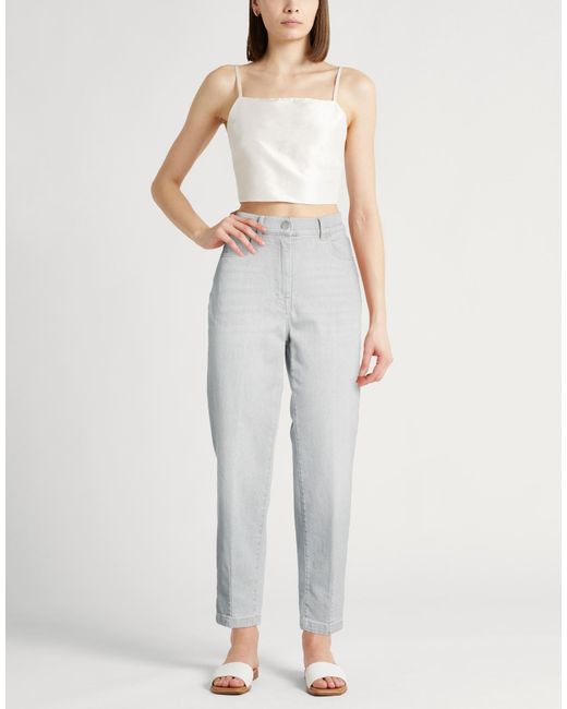 Peserico Gray Easy Jeans Cotton, Elastane
