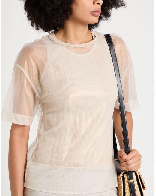 Brunello Cucinelli White Top Polyamide, Cotton, Elastane