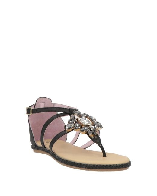 Stonefly Black Thong Sandals