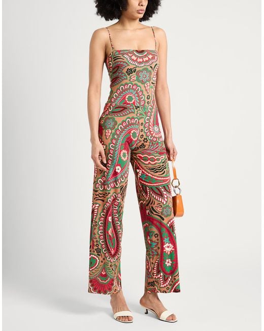 Siyu White Camel Jumpsuit Polyamide, Elastane