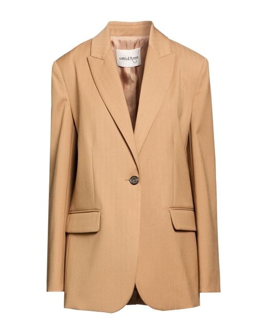 Ottod'Ame Natural Blazer Polyester, Virgin Wool, Elastane