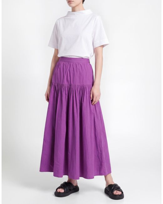 Antik Batik Purple Maxi Skirt Cotton
