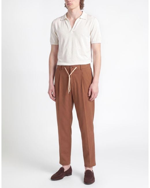 Daniele Alessandrini Brown Pants Polyester, Viscose, Elastane for men
