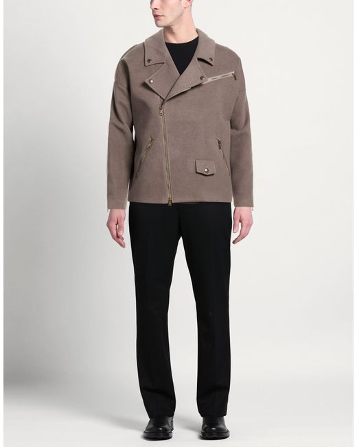 MARSĒM Brown Coat Polyester, Viscose, Elastane for men