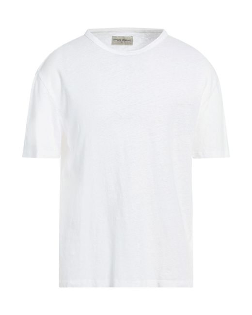 Officine Generale White T-Shirt Cotton, Linen for men