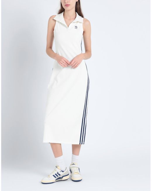 Adidas Originals White Midi-Kleid
